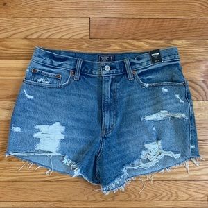 NWT Abercrombie High Rise Distressed Jean Shorts